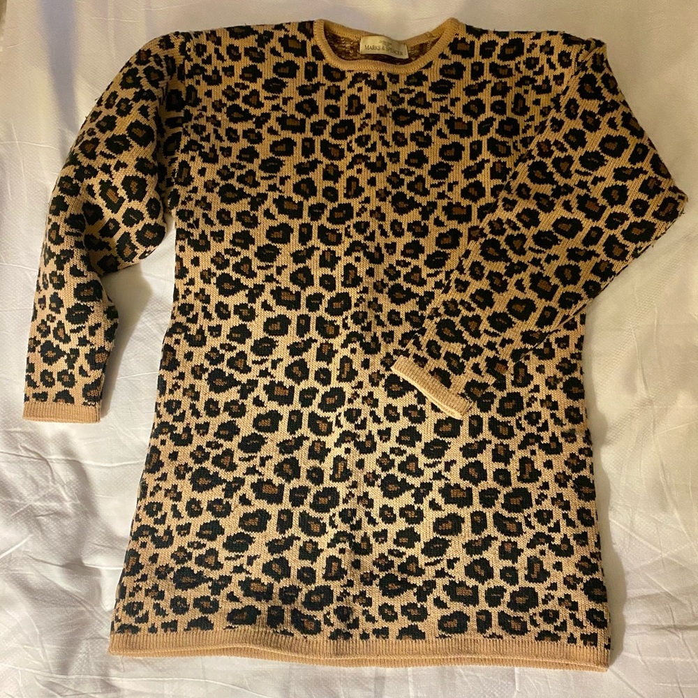 Cheetah print leopard long sleeve long sweater